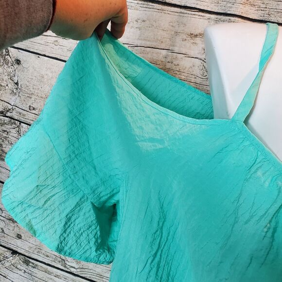 Lane Bryant Seafoam Off the Shoulder Blouse Sz 30/32 NWT - Picture 5 of 12